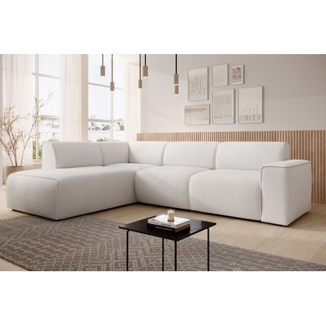 AX LIVING Couch Sofa L Form Didim L Versilbert – 292 cm, stilvoll & bequem L