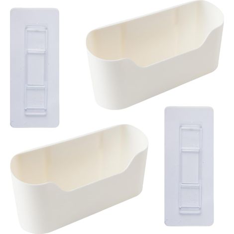 Lot de 2 boîtes de rangement pour porte de cuisine - Boîte de rangement murale - Pour salle de bain, cuisine, porte - Autocollant - Organiseur de cuisine pour armoire réfrigérateur sous évier (1/5)