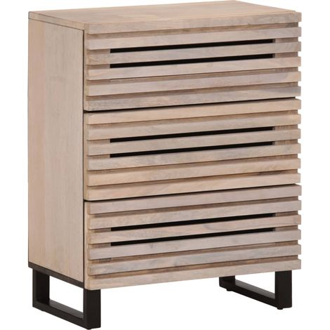 Sideboard Weiß 60x34x75 cm Massivholz Mango