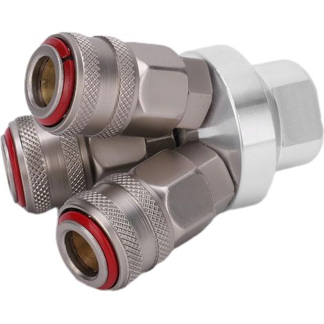 Raccord Pneumatique à 3 Voies en Acier Chromé, Filetage G1/4" pour Systèmes d'Air Comprimé (1/5)