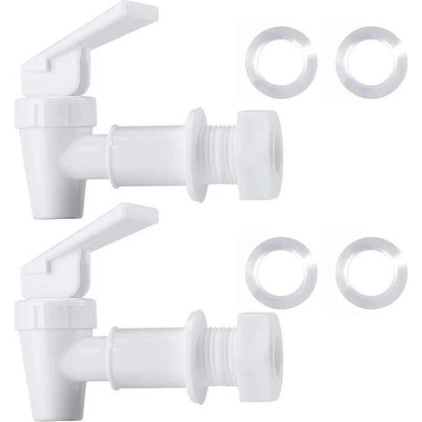 YMYNY Robinet d'eau en plastique sans BPA, robinet d'eau de rechange pour comptoir, seau à eau domestique, système de filtration de refroidisseur d'eau, carafe d'eau (2 blancs) (1/3)