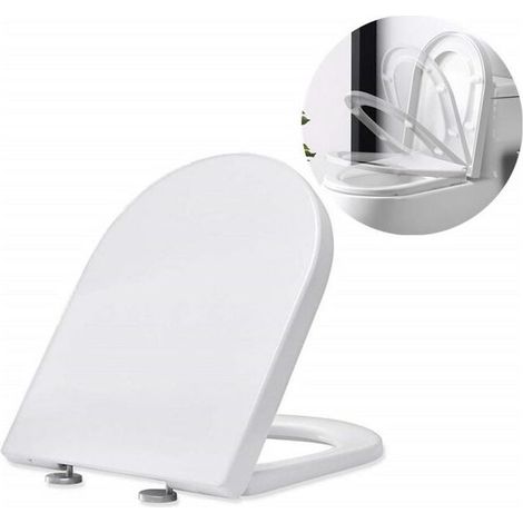 XVX – Asiento de inodoro con cierre suave en Duroplast blanco – Bisagras ajustables de acero inoxidable – Sistema de cierre suave – Limpieza rápida (1/5)
