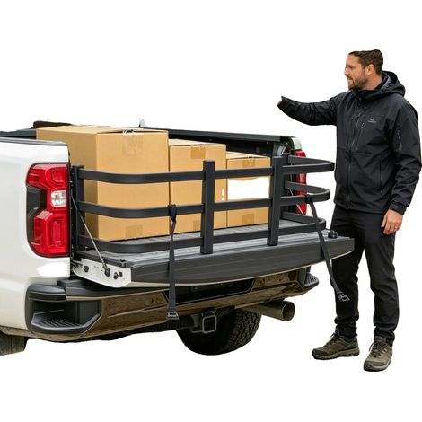 Lkw-Bettverlängerung, verstellbare Länge 122-155 cm, Produkthöhe 45,5 cm, Material Aluminium, Bruttogewicht 7 kg, Nettogewicht 6,65 kg (1/5)