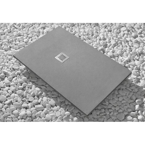 Piatto Doccia 65X110 cm Vulcano Line Slim Grigio Scuro Ral 7005 In Resina Sintetica e Polvere Di Marmo Con Piletta In Omaggio - FRASCIO