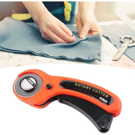 Cutter rotatif de couture de 45 mm avec verrouillage de sécurité, coupe-tissu incisif à rouleau pour le quilting, le caoutchouc et le cuir. (1/5)