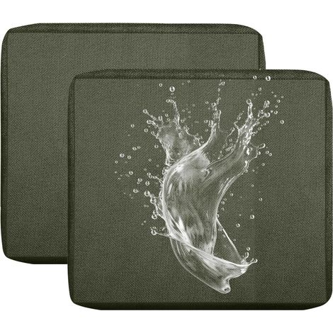 Housse de Coussin de Canapé Exterieur Impermeable pour Salon de Jardin, Housse Assise avec Fermeture Éclair, Amovibles pour Intérieur Et Extérieur, Terrasse (Gris foncé,50x55cm(2 pcs)) (1/5)