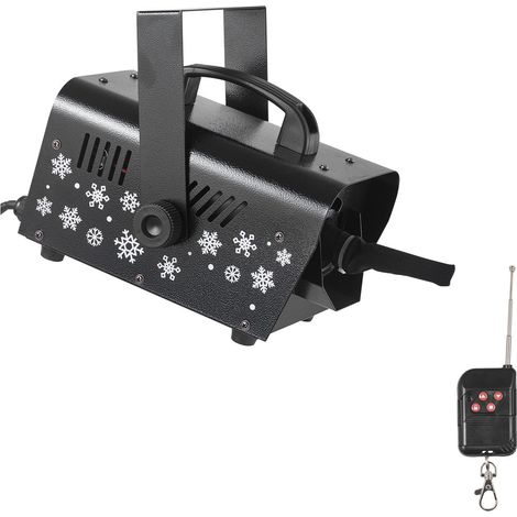 Machine à neige puissante de 1500 W, portable ou suspendue, avec télécommande sans fil et réservoir de 5 L. Idéale pour la décoration de fêtes de Noël en intérieur et en extérieur. (1/5)