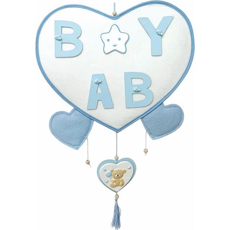 ETM Decorazione Nuvola Baby Cielo 28 x 40 Cm Cuore
