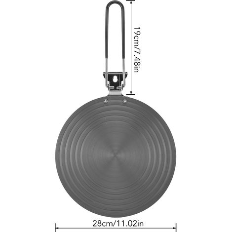 Ortviai Plaque de diffusion thermique en alliage d’aluminium pour gaz, 28 cm, épaisseur 4 mm, avec poignée amovible (1/4)