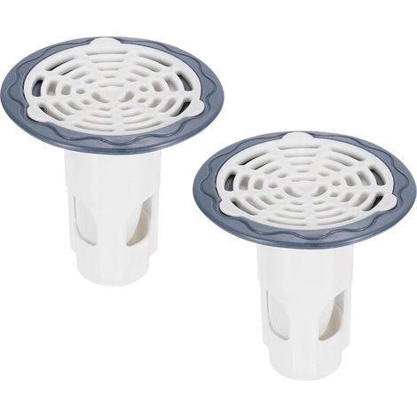 Anti-Refoulement pour Siphon de Sol de Douche, Valve Anti-Odeur pour Évier, Bouchon de Vidange avec Attrape-Cheveux pour Cuisine, Salle de Bain, Balcon, Blanc, Lot de 2 (1/5)