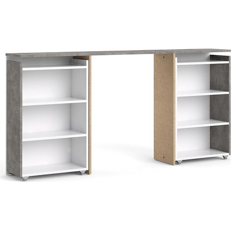 Nada Kopfteil mit Aufbewahrung 160 cm, beton dekor,weiss hochglanz.