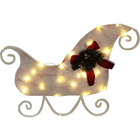 Renard Lumineux - Décoration Extérieure Noël - Renne Avec Sleigh Éclairé LED - Pour Jardin Cour Terrasse - 1 Pièce