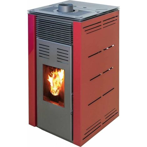 Poêle à granulés sans électricité 8 kW – Construction en acier au carbone – Autonomie 12h – Système de combustion par tirage naturel