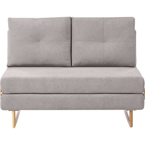 Canapé-lit Compact en Tissu Rembourré pour 2 Personnes Dépliable Gris Jerslev (1/5)