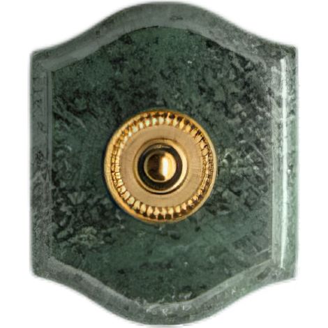 Plaque à chapeau Napoléon filaire marbre vert collerette perlée laiton