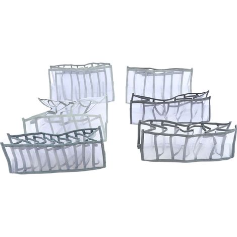 Organisateur de vêtements pliés, boîte de rangement compartimentée pour placard, sac de séparation pour sous-vêtements et pantalons, gris (1/5)