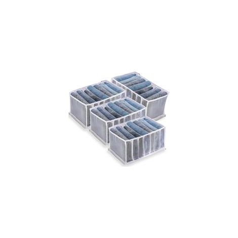 Lot de 4 organisateurs de rangement en maille pour jeans, pulls, t-shirts, pantalons, tiroir –