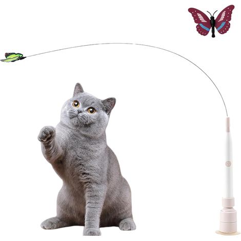 Flederi Elektrisches Schmetterlings - spielzeug Für Aktive Katzen Non, Aktives Spielen, Glückliche Katze, Intelligente Stimulation, Interaktives Katzen Spielzeug Mit Saugnapf Für Drinnen & Draußen (1/5)