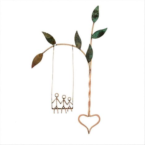 Décor mural en métal pour balançoire, ornement artistique en fer, décoration de jardin et d'intérieur, pièce murale design, finition noire, style vintage, accroche robuste, modèle B (1/5)