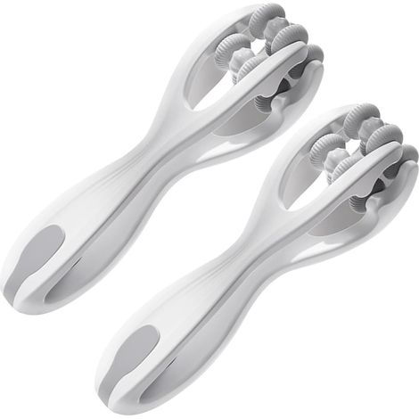 4-delige Hand- en Vinger Massage Ringen, Dubbelzijdig Rollende Handmassager, Spierntspanning voor Artritis y Carpal Tunnel (Grijs) (1/5)