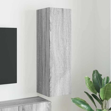 Meuble TV mural-Banc TV-Meuble Télé Gris Sonoma 30 x 31 x 100 cm Bois d'ingénierie (1/5)