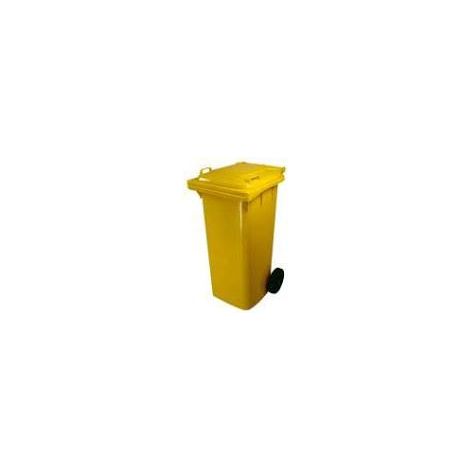 BIDONE CARRELLATO 120L GIALLO CON RUOTE