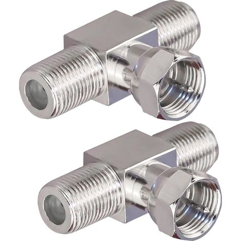 F Splitter 3 Voies Mâle à Double Femelle Triple T-Shape Adaptateur pour TV Vidéo VCR Antenne F Connecteur Combiner (1/5)