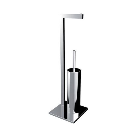Portacarte Emco loft, modello in piedi, set di spazzole con coperchio, cromato - 058000101 (1/3)