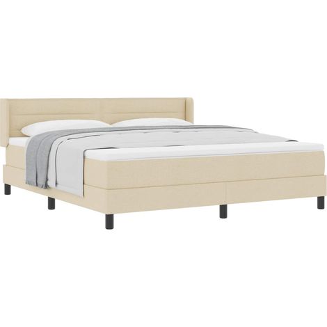 Maison Exclusive - Letto a molle con testiera Crema 200 x 180 cm Tessuto (1/5)