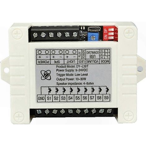 Module MP3 30W avec lecteur de musique à 9 déclencheurs, carte amplificateur de puissance, fente TF, support jusqu'à 32 Go (1/4)