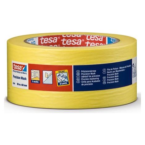 Ruban de masquage Papier extra-fin 4334, 50mm x 50m, Jaune ( Prix pour 1 )
