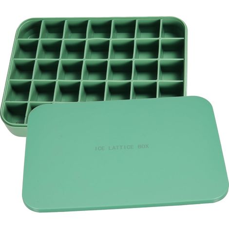 Bac à Glaçons en Silicone Vert Grosse Capacité Couvercle, Moule Non (1/5)
