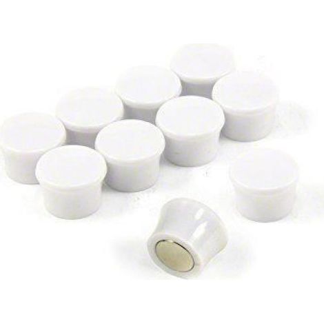 Aimants - 17,5 x 12,3 mm - Pour Bureau Et Réfrigérateur - Blanc - Lot De 10