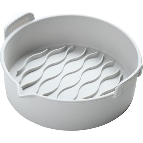 Casserole en silicone pour friteuse avec poignée pliable facile à nettoyer réutilisable moule à gâteau grill barbecue four 20 cm (1/5)