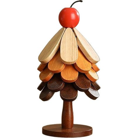 Sousplats en bois – Motif sapin de Noël dessous-de-plat pliables et résistants à la chaleur pour casseroles et poêles protection pour plan de travail décoration de cuisine et idée cadeau pour Noël (1/5)