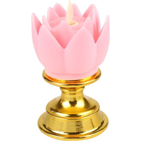 Lampe lotus LED rose, à la lumière douce et naturelle, réaliste, sûre, inodore et durable, idéale pour la chambre, le bureau ou le salon. (1/5)