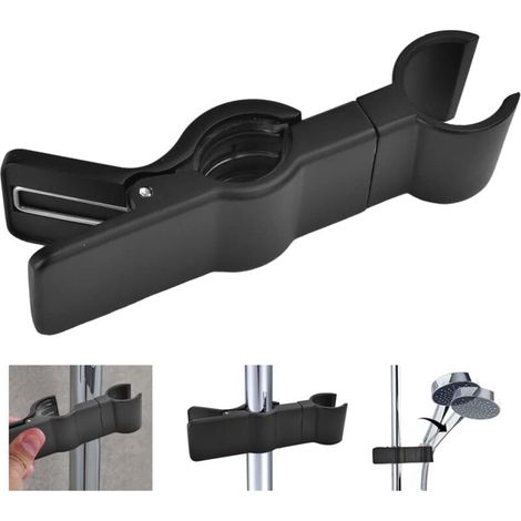 Noir - 1 pièce support de douchette en zinc, remplaçable 18-25MM chrome support de pommeau de douche ajustable pour salle de bain.