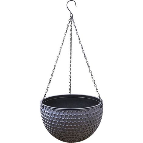 Panier Suspendu - Pot à Plantes en Résine - Pour Succulentes et Orchidées - Usage Extérieur et Balcon - 17 x 17 x 8 cm - 1 Pièce (1/5)