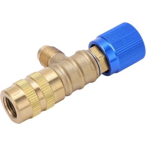 Vanne De Refrigerant - Filetage 1/4 Pouces - Pour R22 R410 R134A R404 - Adaptateur De Securite En Laiton - 1 Piece (1/5)