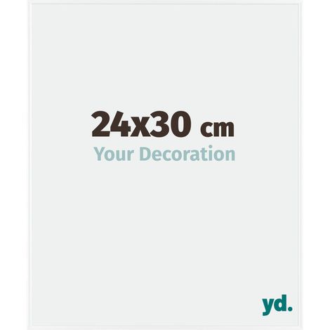 Your Decoration - 24x30 cm - Cadre Photo en Plastique Avec Verre acrylique - Anti-Reflet - Excellente Qualité - Blanc Brillant - Cadre Decoration Murale - Evry.
