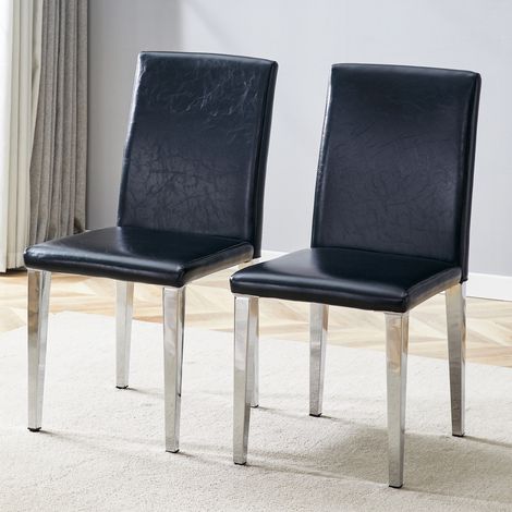 sillas comedor PU negro metal pack 2 OKMYHOME (1/5)