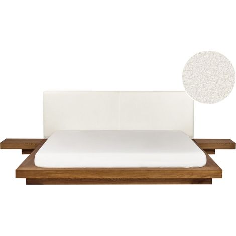 Bett mit Lattenrost Bouclé ZEN 180 x 200 cm Naturfarbene Esche