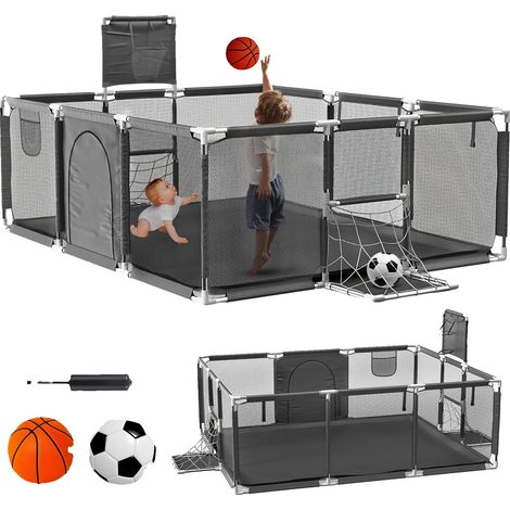 Parc pour bébé, Espace spacieux, Design durable, GRIS (1/2)