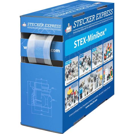STEX24 Schrumpfschlauch 3:1, Minibox mit 1,2m, transparent 24,0/8,0mm, 1 Zoll, WSB3 Schrumpftemperatur mind. 95°C, vollständig bei mind. 105°C - 1 Stück (1/2)