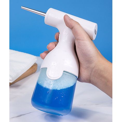 Distributeur de shampoing moussant électrique, distributeur de savon automatique rechargeable, grande capacité de 450 ml, pour le nettoyage de la salle de bain et de l'évier de la cuisine. (1/5)
