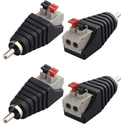 4er-Pack Phono-Lautsprecher, RCA-Stecker und -Buchse auf AV-2-Anschluss, Buchse, Audio/Video, 5,5 x 2,1 mm