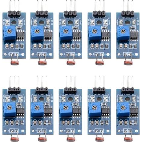 10 Light Sensor Modules, Digital Output, Adjustable Potentiometer, For Arduino (1/5)