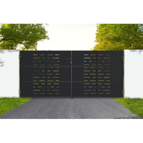 Portail acier noir mat 3,5m NALI ARLBERG H.160cm