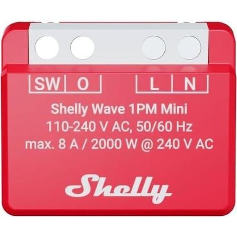 Intelligenter Schalter Shelly Wave 1PM Mini LR 2000 W Kunststoff (1/3)
