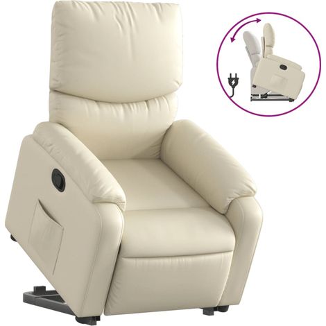Maison Exclusive - Relaxsessel mit Aufstehhilfe Creme Kunstleder